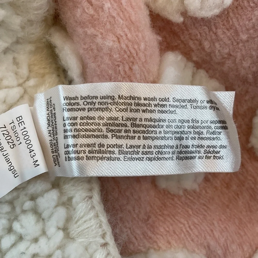 Chickpea Pink Sherpa Heart Fleece Baby Blanket 30x40 Nursery Plush Soft Pink